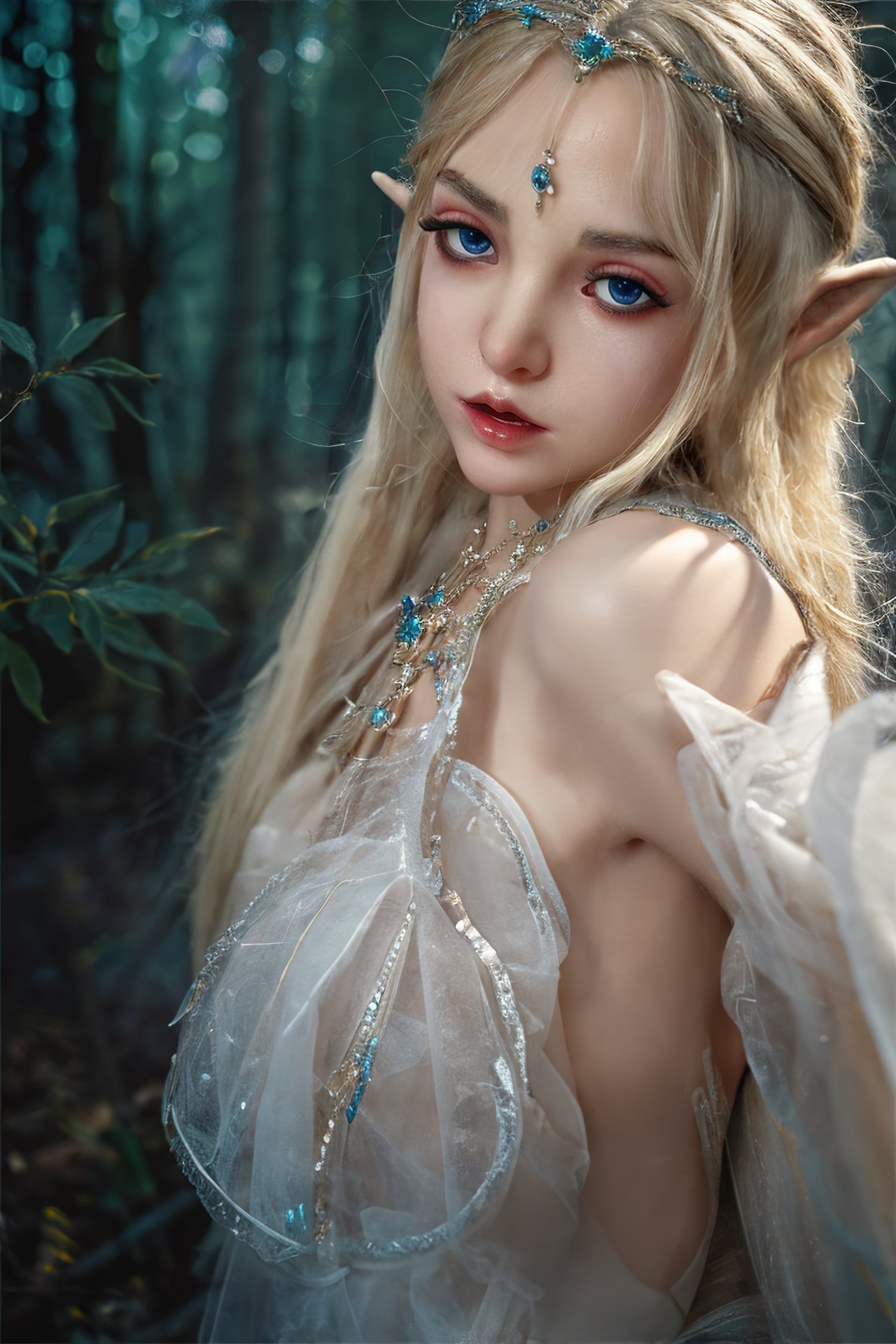 Sibyl - Full Silicone Flat Chest Fantasy Elf Adult Doll with Movable Mouth - Image 9