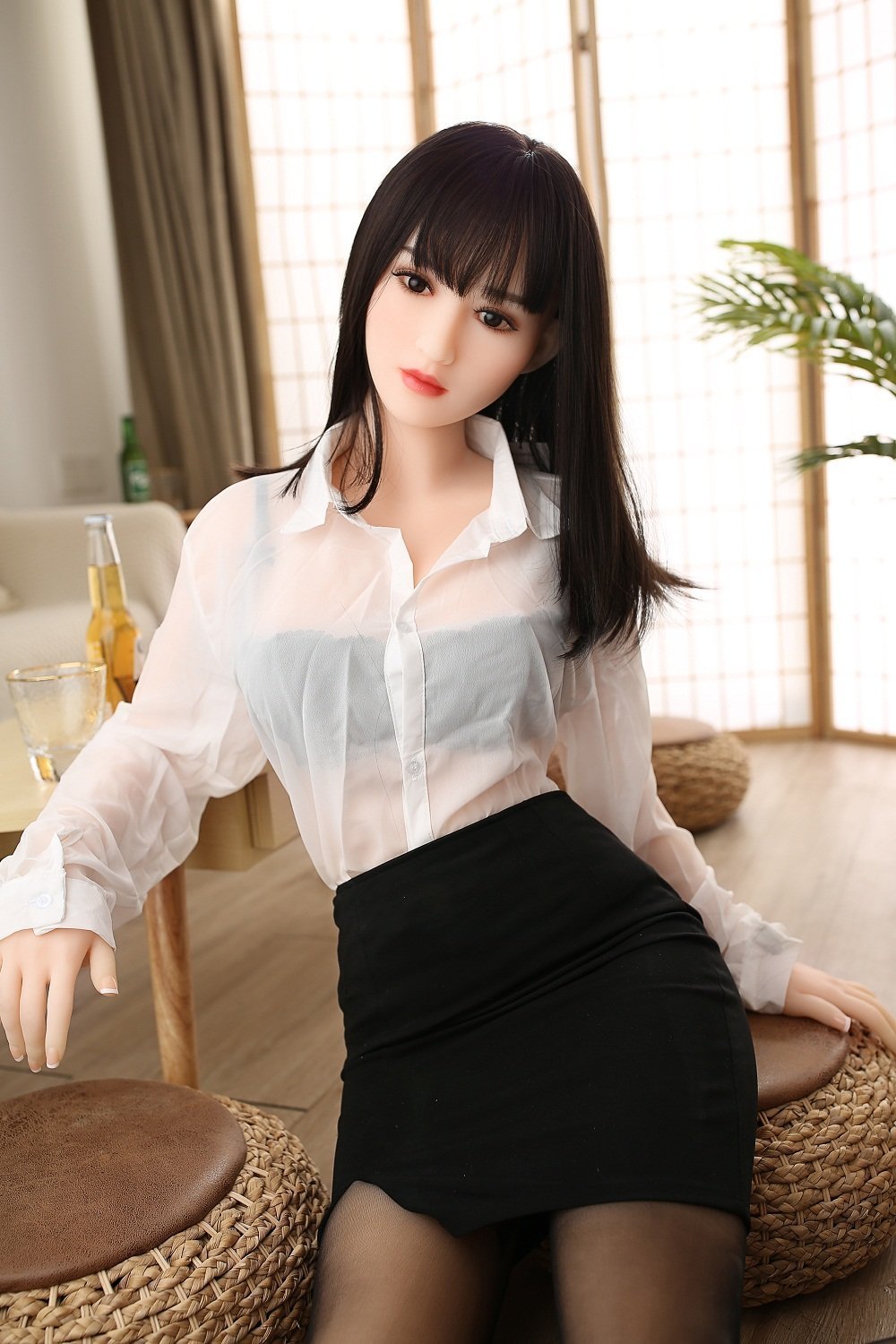 Connie-166CM (5.4ft) Asian Black Long Hair Small Breast Doll