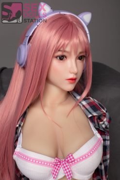 Mumu-148cm Ultra Realistic  Pink Wig TPE silicone Sex Dolls