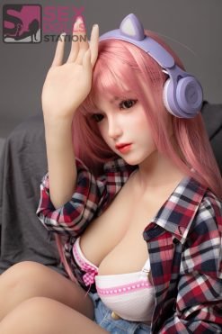 Mumu-148cm Ultra Realistic  Pink Wig TPE silicone Sex Dolls