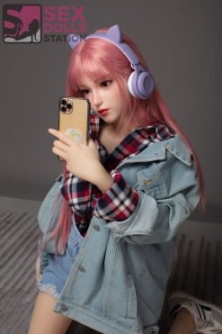 Mumu-148cm Ultra Realistic  Pink Wig TPE silicone Sex Dolls