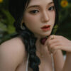 Lou-164cm Full Silicone Asian Sex Doll - ROS Movable Jaw & Black Hair Oriental Face