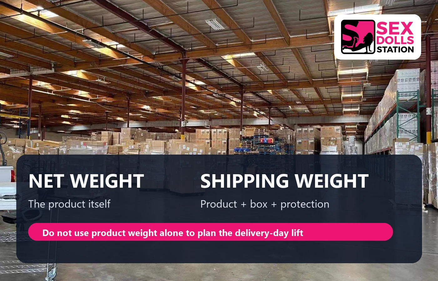 Sex doll shipping weight compared with net product weight