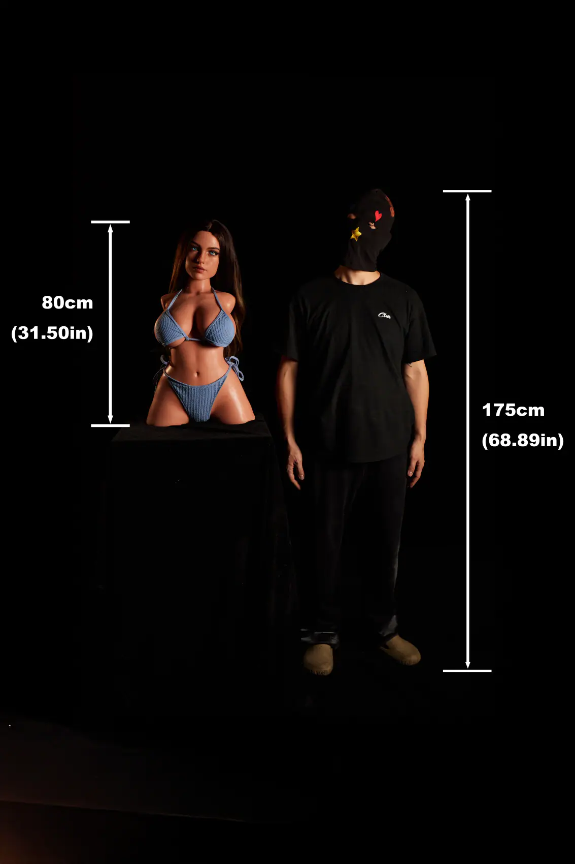 Eliza 664 Black ULW Silicone Torso with Head 2