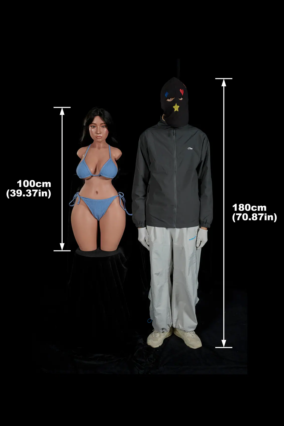 Jenna 883 Black ULW Silicone Torso with Head 1