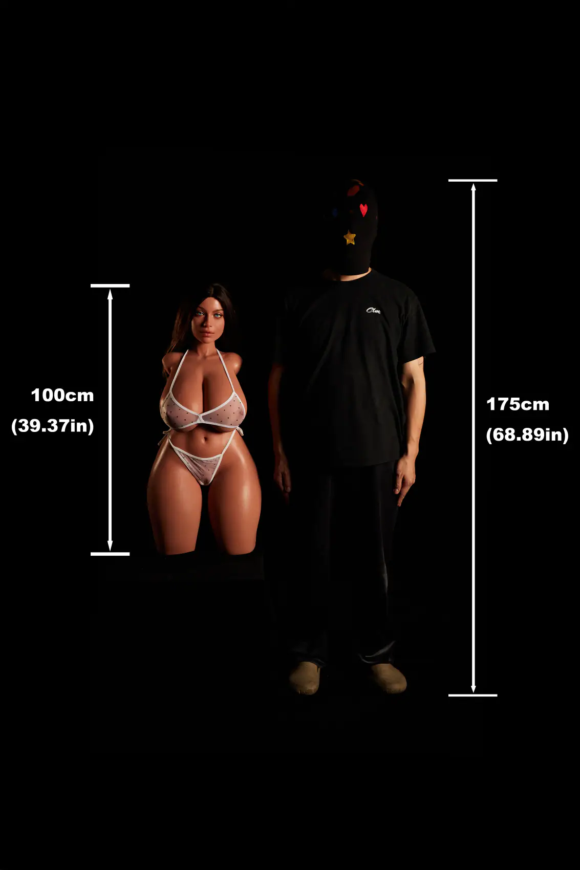 Hazel 884 Black ULW Silicone Torso with Head 2