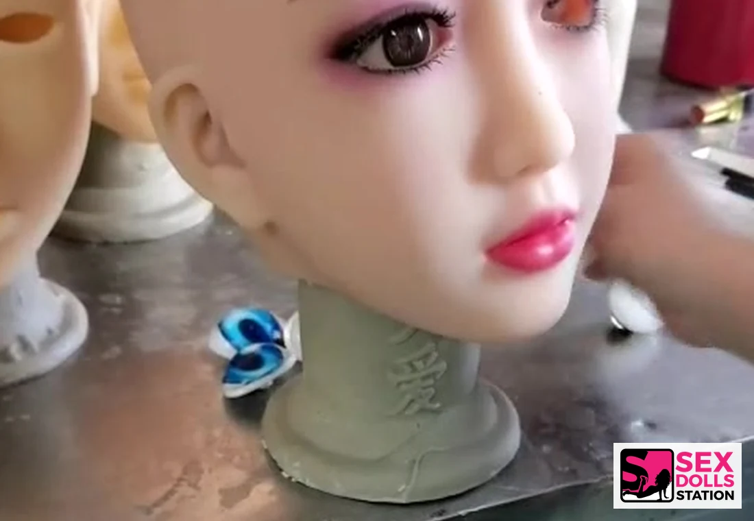 Close-up inspection of a removable sex doll eye component