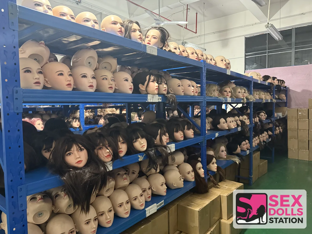 Different adult doll head components observed during the SexDollsStation team on-site visit